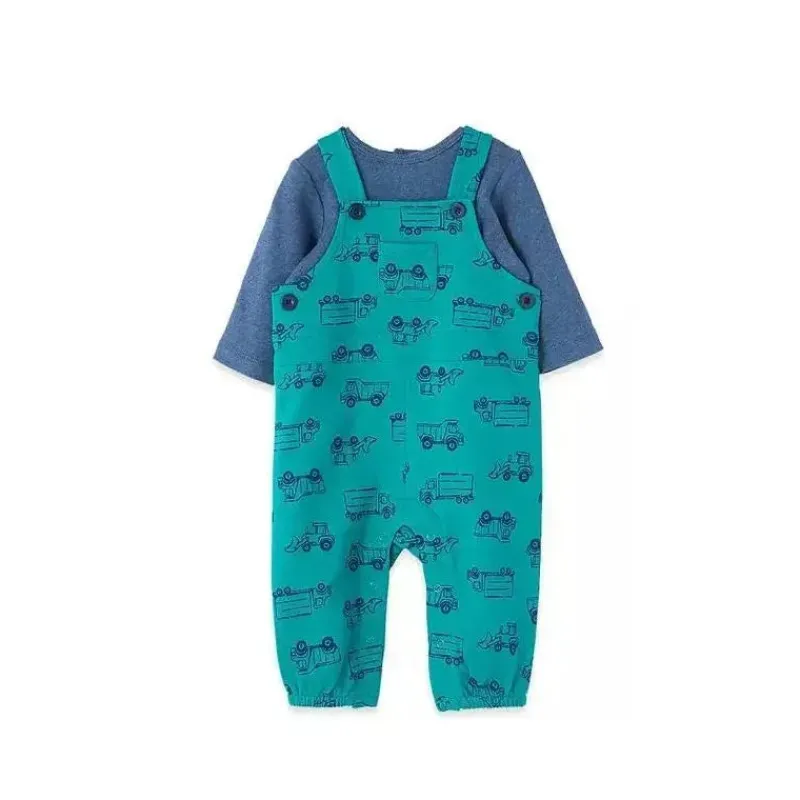 Little Me Baby Sets*- Trucks Overall Set, Teal