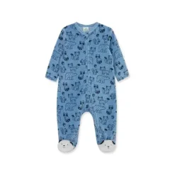 Little Me Baby Onesies & Bodysuits*- Woodland Print Footie, Blue