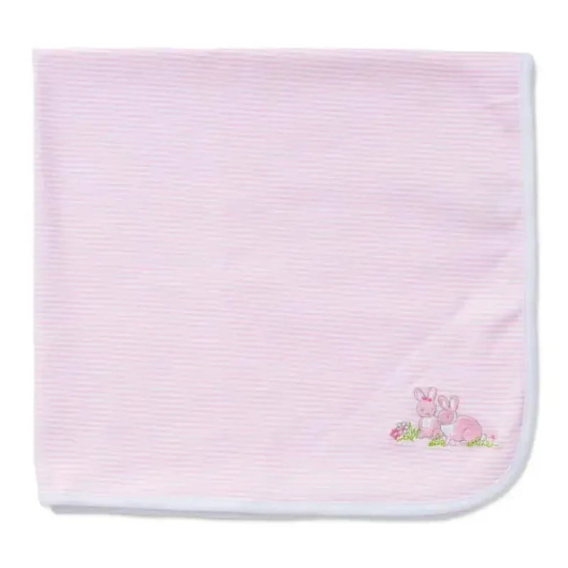 Little Me Blankets & Quilts*Baby Bunnies Receiving Blanket, Pink Stripe