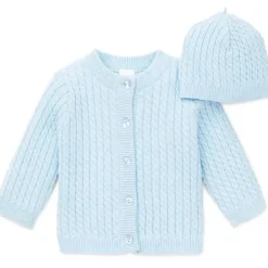 Little Me Baby Sets*Blue Cable Sweater with Hat