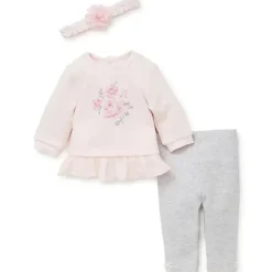 Little Me Baby Sets*Bountiful Roses Legging Set - Heather Grey