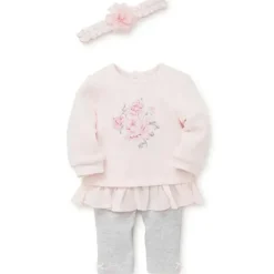 Little Me Baby Sets*Bountiful Roses Legging Set - Heather Grey