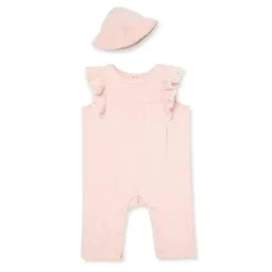 Little Me Baby Sets*Dots Jumpsuit & Hat - Pink