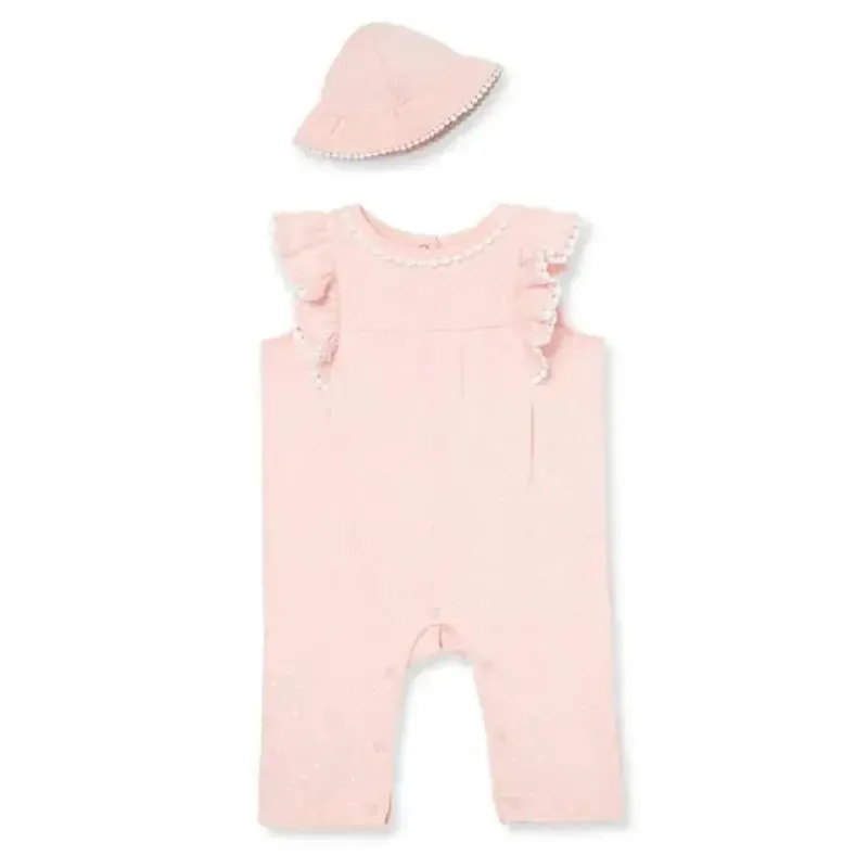 Little Me Baby Sets*Dots Jumpsuit & Hat - Pink
