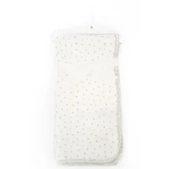 Little Me Blankets & Quilts*Ivory W/Grey Dots Baby Receiving Blanket