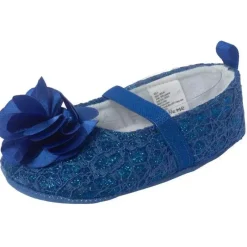 Little Me Baby Shoes*Lace Glitter Ballet Shoes - Medieval Blue