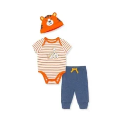 Little Me Baby Sets*Tiger Bodysuit Set - Orange/Blue