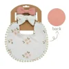 Little Trendy Baby Hair Accessories*- Baby Floral Cotton Waterproofer Bib And Bows Headband Set, Color 1