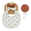 Little Trendy Baby Hair Accessories*- Baby Floral Cotton Waterproofer Bib And Bows Headband Set, Color 2
