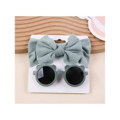 Little Trendy Baby Hair Accessories*- Baby Sunglasses And Headband Set, Color 9