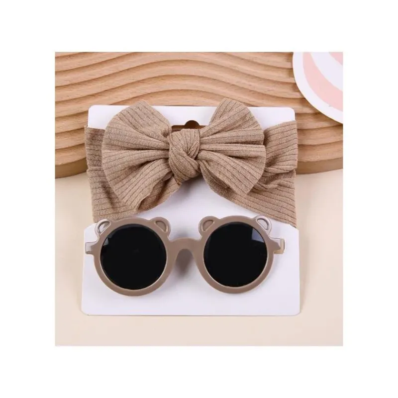 Little Trendy Baby Hair Accessories*- Baby Sunglasses And Headband Set, Color 11