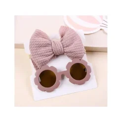 Little Trendy Baby Hair Accessories*- Baby Sunglasses And Headband Set, Pink
