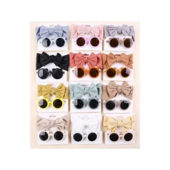 Little Trendy Baby Hair Accessories*- Baby Sunglasses And Headband Set, Color 5