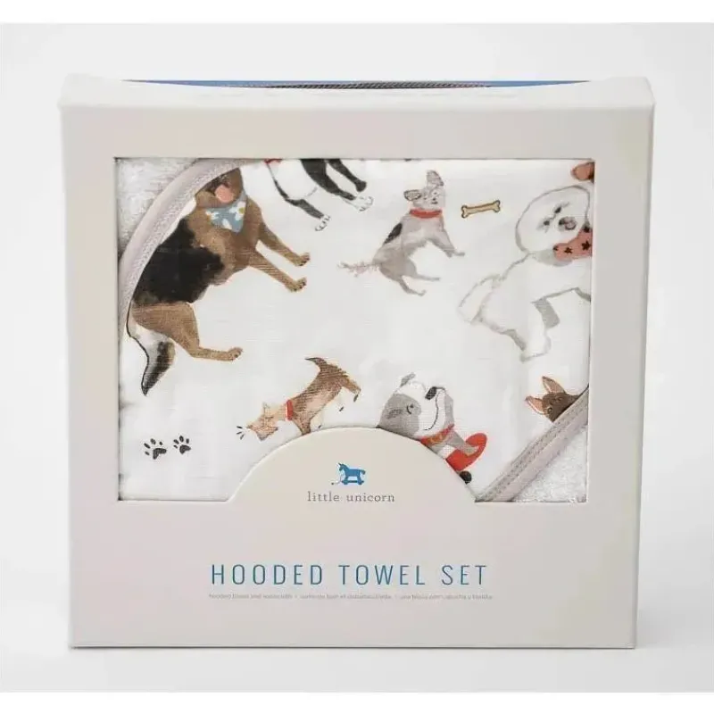 Little Unicorn Baby Bath Towels*- Cotton Hooded Towel & Wash Cloth, Woof