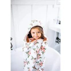Little Unicorn Baby Bath Towels*- Cotton Hooded Towel & Wash Cloth, Watercolor Roses