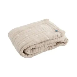 Little Unicorn Blankets & Quilts*- Cotton Muslin Baby Quilt, Taupe Cross