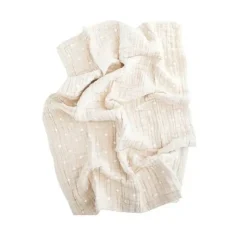 Little Unicorn Blankets & Quilts*- Cotton Muslin Baby Quilt, Taupe Cross