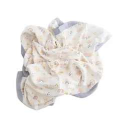 Little Unicorn Blankets & Quilts*- Deluxe Muslin Baby Quilt, Rainbows & Raindrops