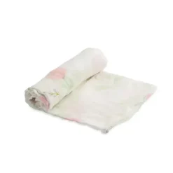 Little Unicorn Blankets & Quilts*- Deluxe Muslin Swaddle Single, Pink Peony