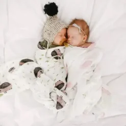 Little Unicorn Blankets & Quilts*- Deluxe Muslin Swaddle Single, Pink Peony