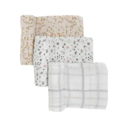 Little Unicorn Blankets & Quilts*- 3Pk Cotton Muslin Swaddle, Garden Bees