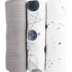 Little Unicorn Blankets & Quilts*- 3Pk Cotton Muslin Swaddle, Planetary 2