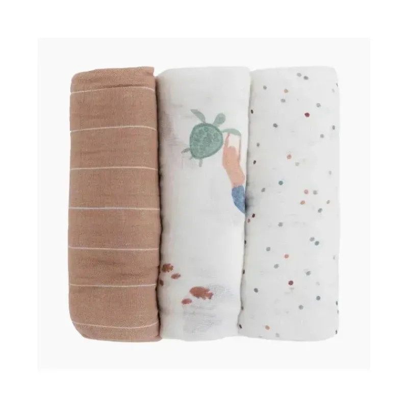 Little Unicorn Blankets & Quilts*- 3Pk Cotton Muslin Swaddle, Mermaids
