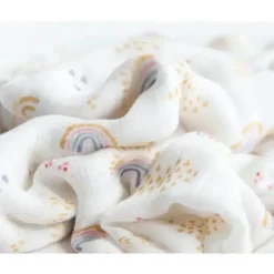 Little Unicorn Blankets & Quilts*- 2Pk Deluxe Muslin Swaddle, Rainbow Gingham