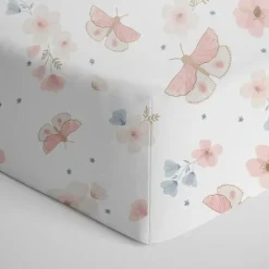 Living Textiles Crib & Bed Sheets*- 100% Cotton Jersey Crib Fitted Sheet, Fly Away