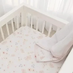 Living Textiles Crib & Bed Sheets*- 100% Cotton Jersey Crib Fitted Sheet, Fly Away