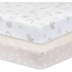 Living Textiles Crib & Bed Sheets*- 100% Cotton Jersey Crib Fitted Sheet, Rainbow Sloth