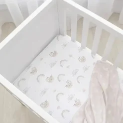 Living Textiles Crib & Bed Sheets*- 100% Cotton Jersey Crib Fitted Sheet, Rainbow Sloth