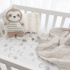 Living Textiles Crib & Bed Sheets*- 100% Cotton Jersey Crib Fitted Sheet, Rainbow Sloth