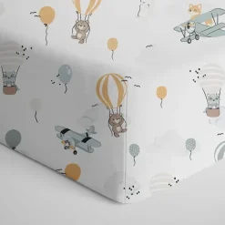 Living Textiles Crib & Bed Sheets*- 100% Cotton Jersey Crib Fitted Sheet, Up and Up Away