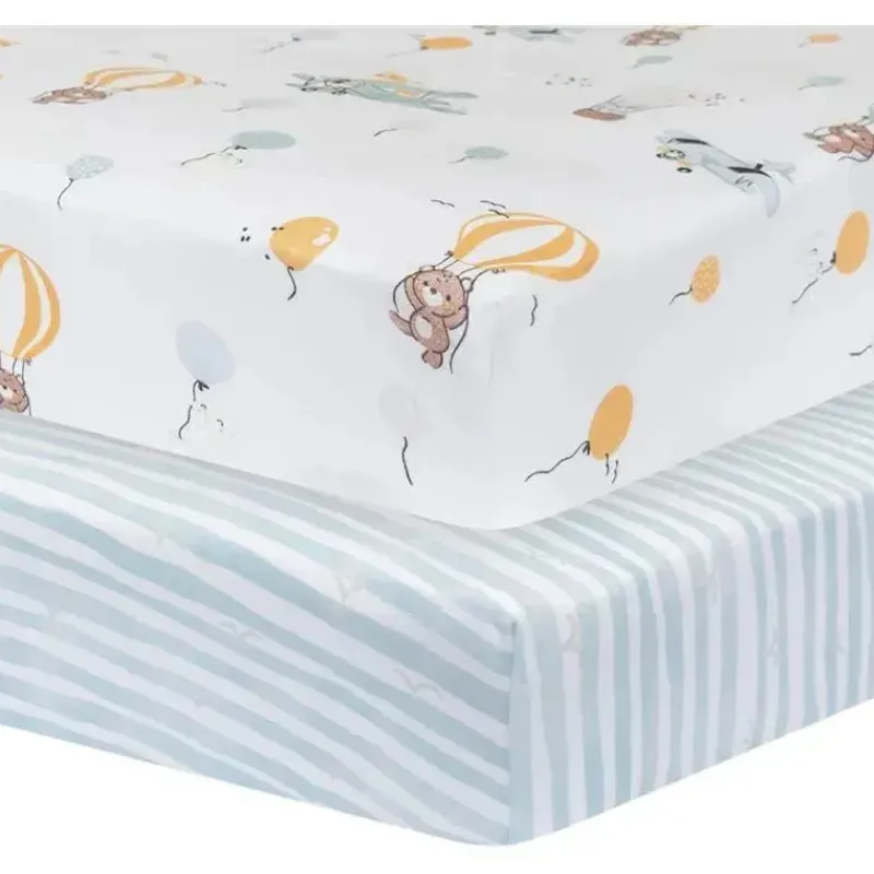 Living Textiles Crib & Bed Sheets*- 100% Cotton Jersey Crib Fitted Sheet, Up and Up Away