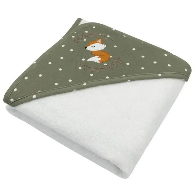 Living Textiles Baby Bath Towels*- Baby Hooded Towel, Forest Retreat Green
