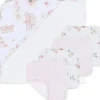 Living Textiles Bath Gift Set|Baby Bath Towels*- Baby Hooded Towel 5pc Bath Gift Set, Fly Away, Pink