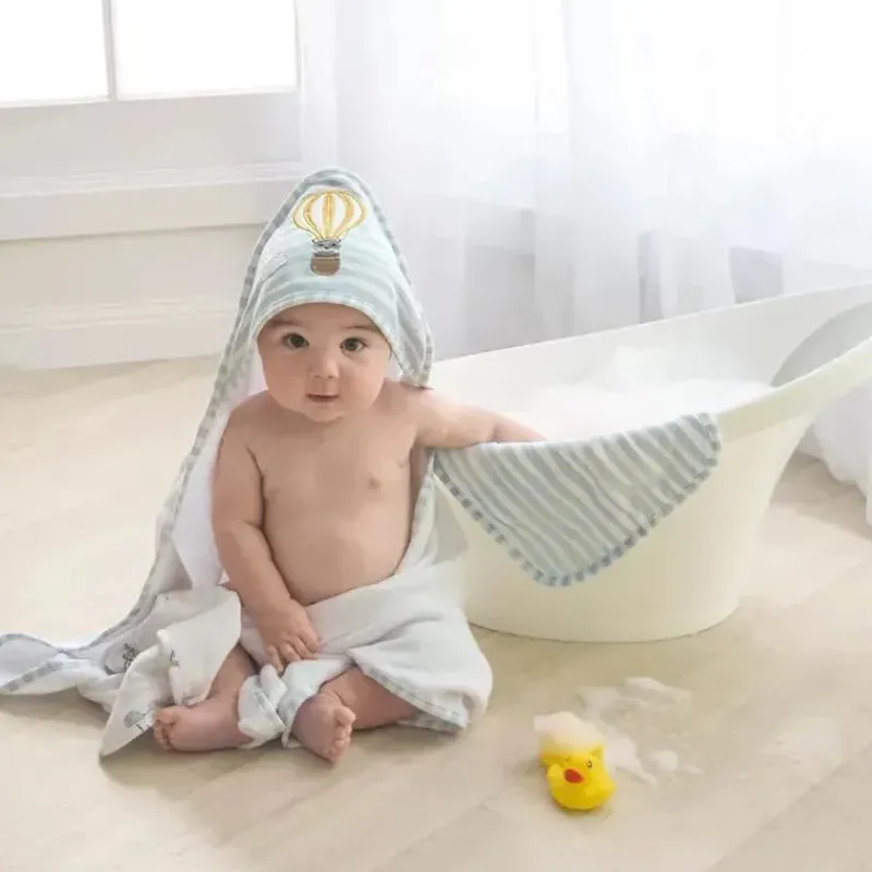 Living Textiles Baby Bath Towels*- Baby Hooded Towel, Up Up & Away