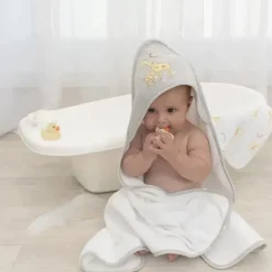 Living Textiles Baby Bath Towels*- Baby Hooded Towel, Noah Giraffe