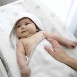 Living Textiles Organic|Baby Bath Towels*- Baby Organic Muslin Hooded Towel, Dandelion