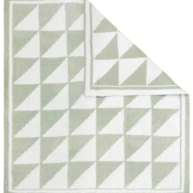 Living Textiles Blankets & Quilts*- Chenille Baby Blanket, Triangle Ultra Soft, Thick, and Versatile, Sage