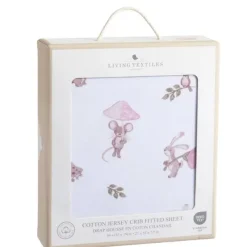 Living Textiles Crib & Bed Sheets*- Cotton Jersey Fitted Sheet, Mushroom House