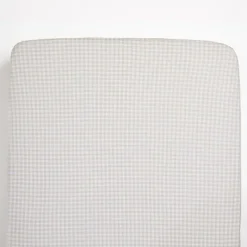 Living Textiles Crib & Bed Sheets*- Cotton Jersey Fitted Sheet, Cream Gingham