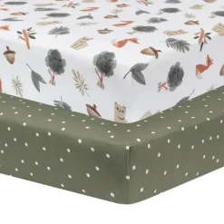 Living Textiles Crib & Bed Sheets*- Cotton Jersey Fitted Sheet, Forest Retreat