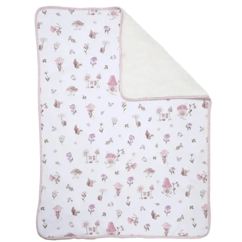 Living Textiles Blankets & Quilts*- Jersey Sherpa Blanket, Mushroom House
