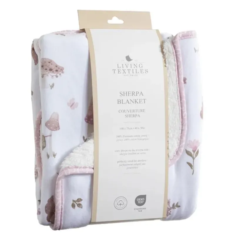 Living Textiles Blankets & Quilts*- Jersey Sherpa Blanket, Mushroom House