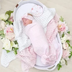 Living Textiles Blanket Gift Set*- Newborn Hello World Gift Set, Pink Gingham