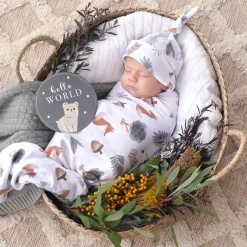 Living Textiles Blanket Gift Set*- Newborn Hello World Gift Set, Forest Retreat