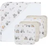 Living Textiles Bath Gift Set|Baby Bath Towels*- 5Pc Bath Gift Set, Tractor Ride