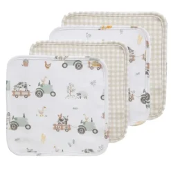 Living Textiles Bath Gift Set|Baby Bath Towels*- 5Pc Bath Gift Set, Tractor Ride